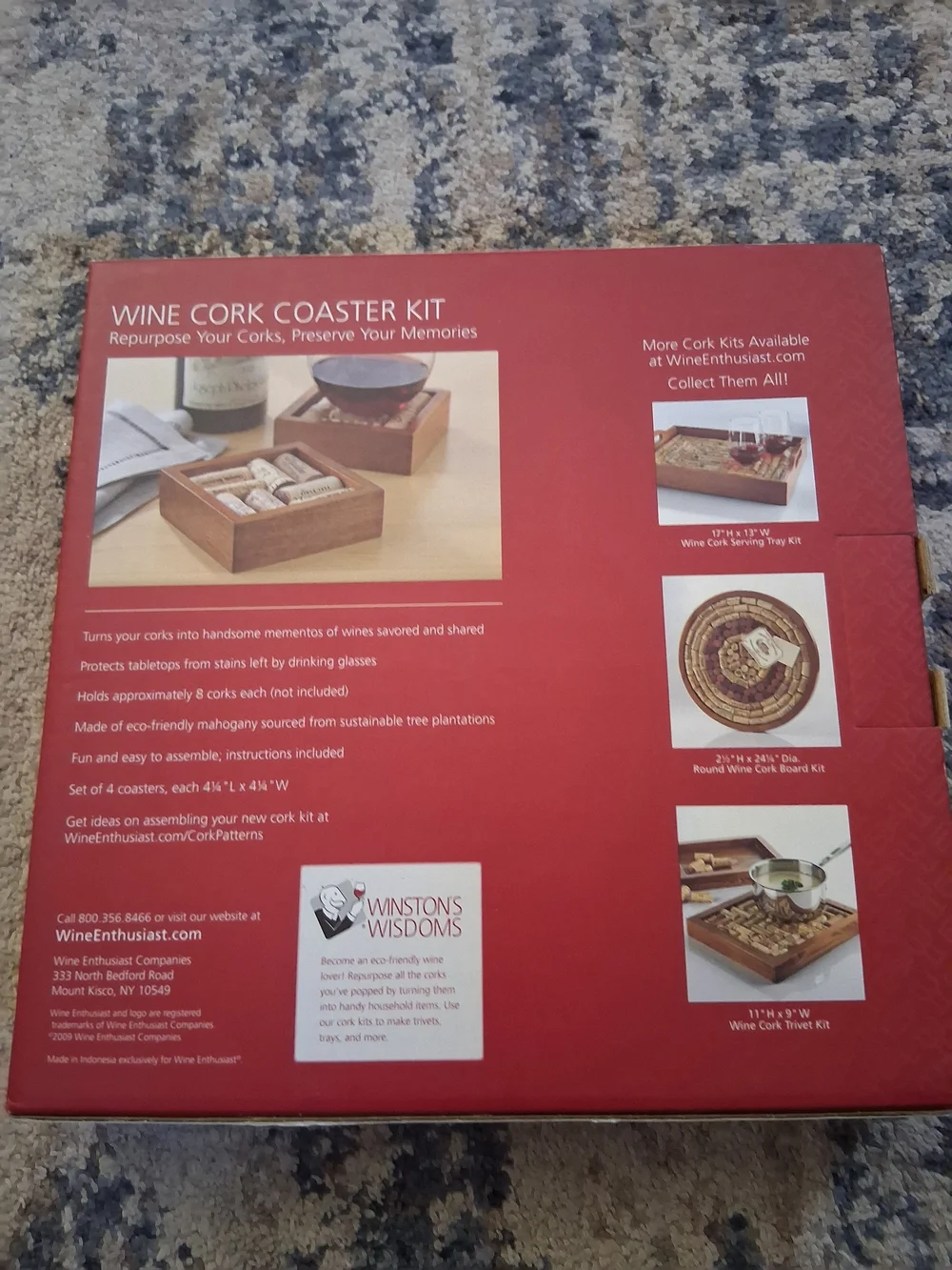 Wooden Wine Cork Coaster Set - Brown (Set of 4)